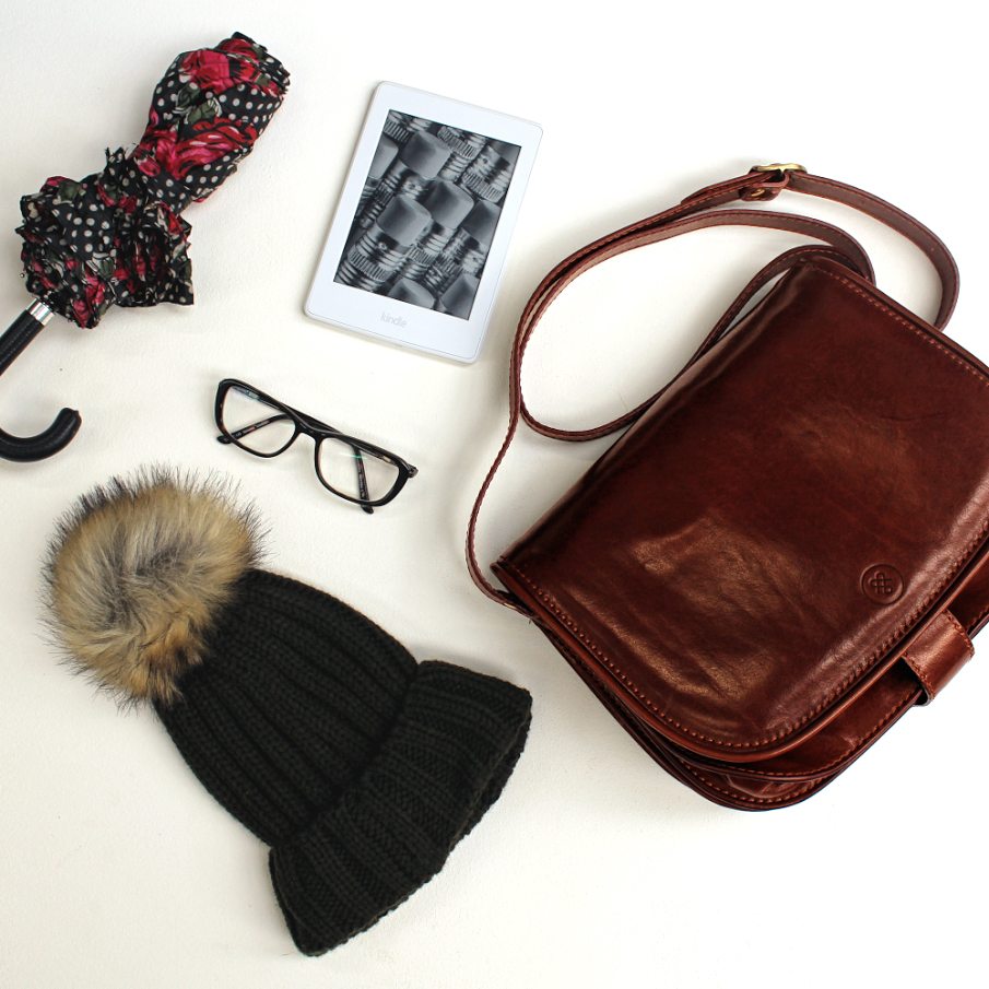 Leder-Schultertasche