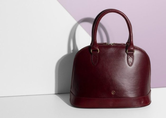 Rosa Leder Handtasche