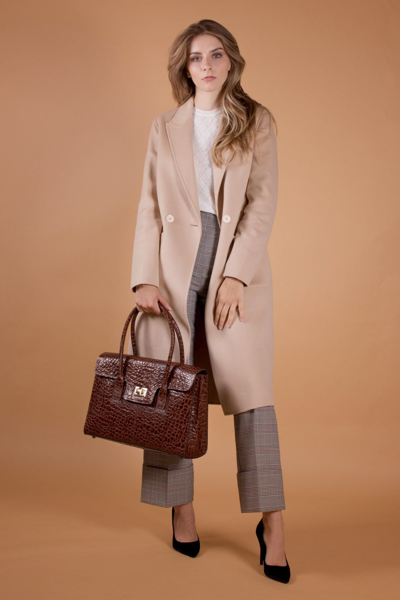 Mock Croc Handtasche