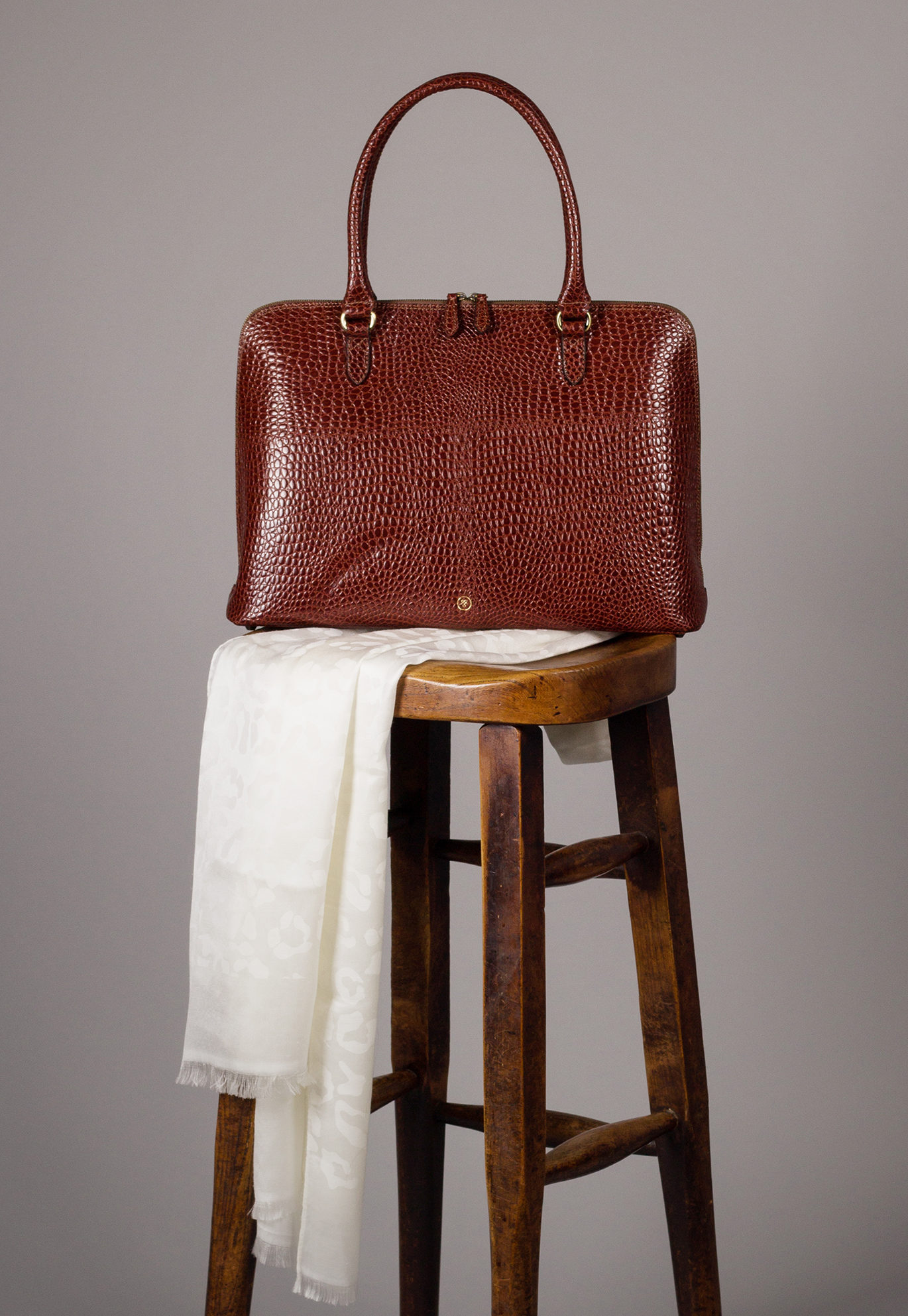 Mock Croc Handtasche