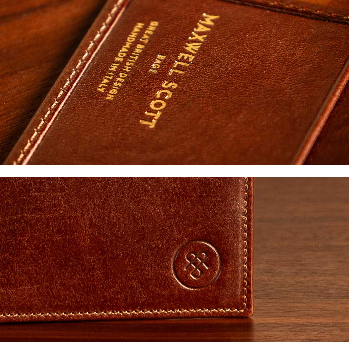 Vittore Geldbörse – dezent blindgeprägtes Maxwell-Scott Emblem unten rechts