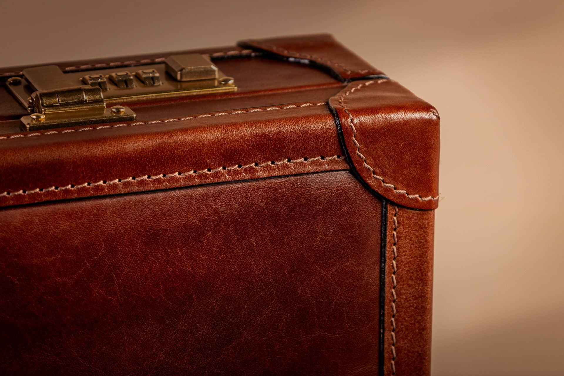 Italian leather attaché in classic business setting