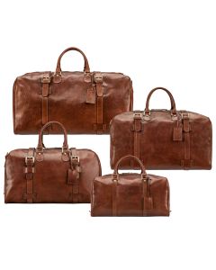 Luxury Italian leather 4 piece holdall luggage set group