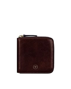 Leder Portemonnaie in Weinrot mit Reißverschluss