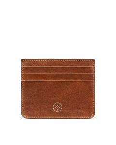 Hochwertiges, hellbraunes Leder-Kartenetui für Damen mit Ausweisfach