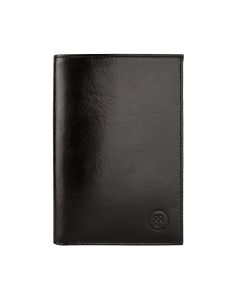 Lux handmade Italian full-grain RFID wallet for men, crafted with subtle embossed initials