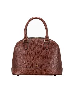 mock croc leather handbag