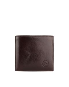 Luxury Italian full-grain leather RFID coin bifold wallet for men, durable build and premium design