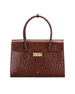 Italian faux croc leather work handbag