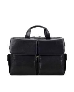 Schwarze Herren Luxus Leder Laptoptasche 