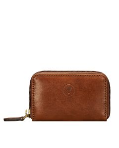tan leather key case